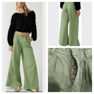 Free People | Size 6 | Olive Wide-Leg Trousers